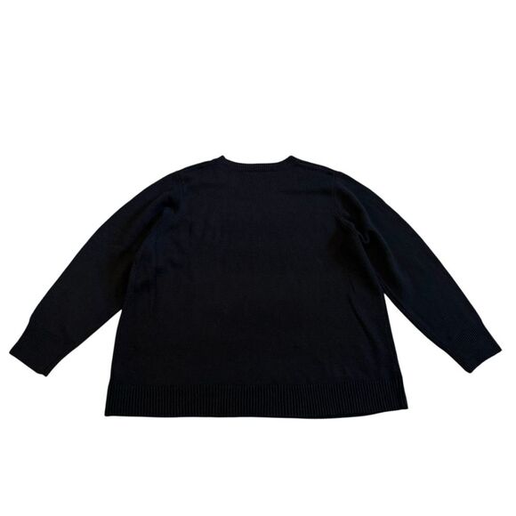 Terra & Sky Peace & Love Beaded Sweater Black Super Soft Cozy 4X (28W-30W) NWT - Picture 3 of 12